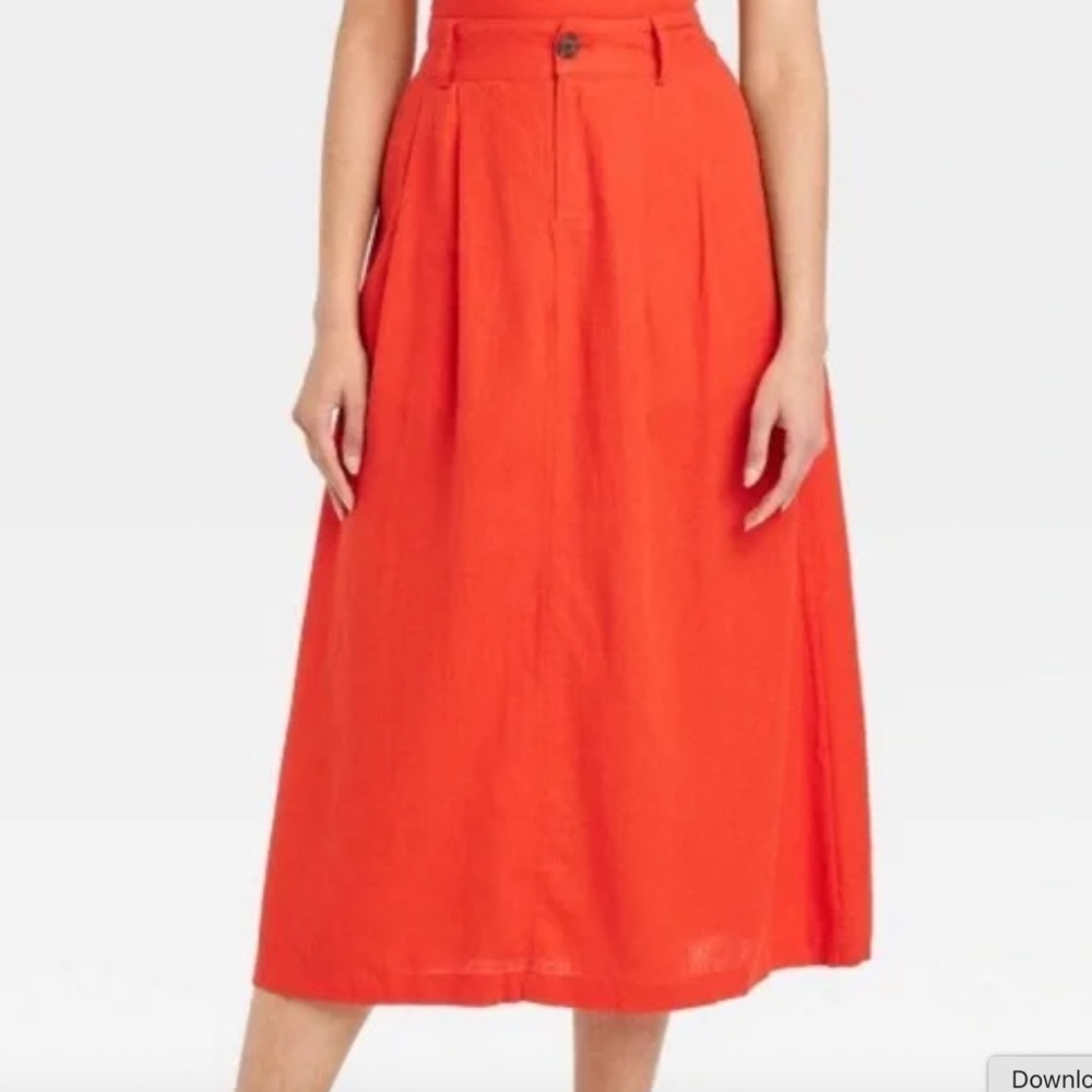 NWT Large A New Day Americana Picnic A-Line Midi Skirt